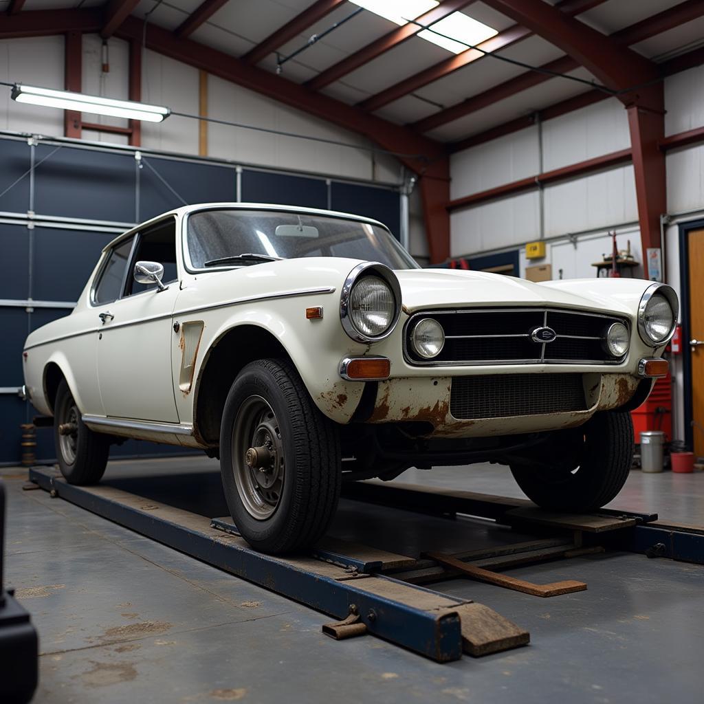 Project Car Undergoing Wheel Alignment