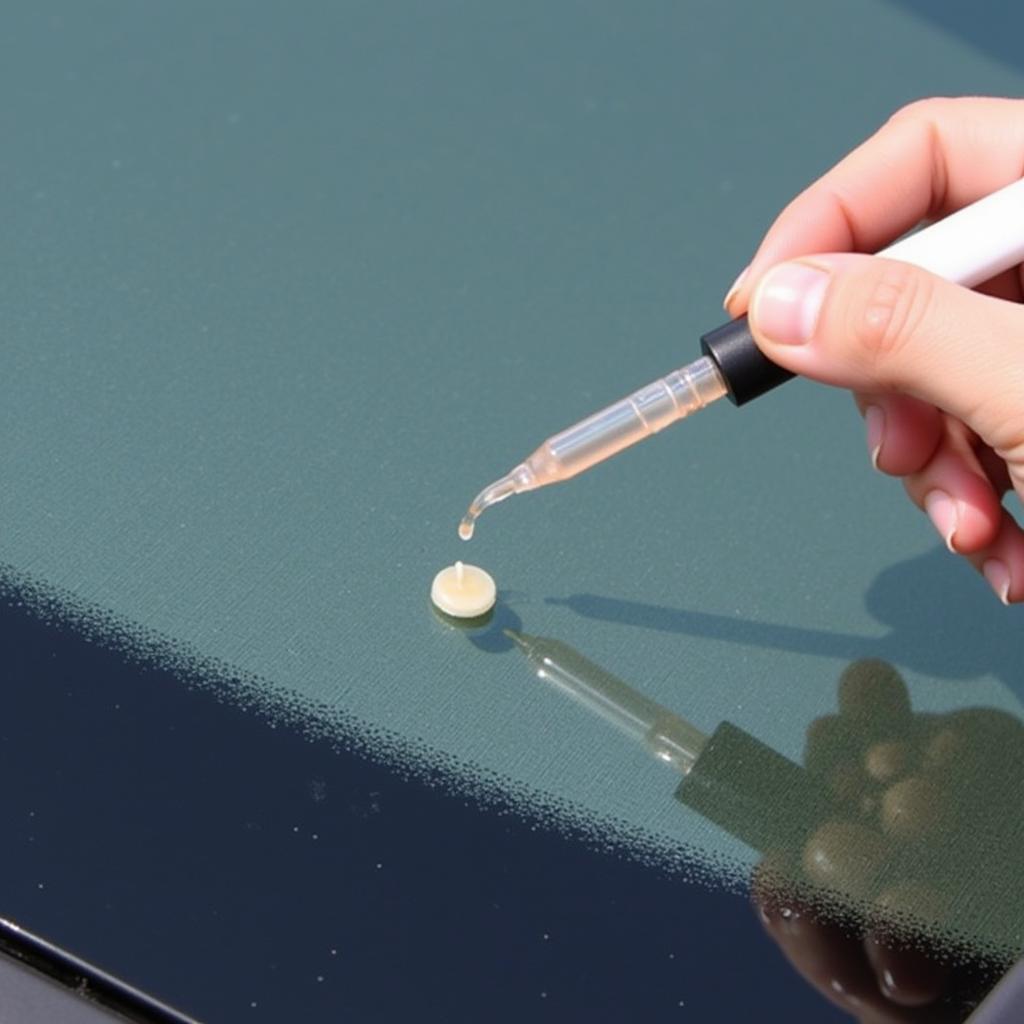 Applying a Windshield Chip Repair Kit