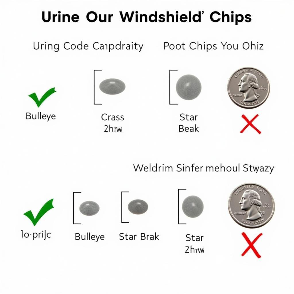 Windshield Chip Size Comparison for DIY Repair