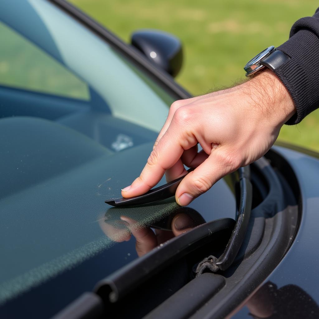 Inspecting a Car Windshield Seal for Leaks