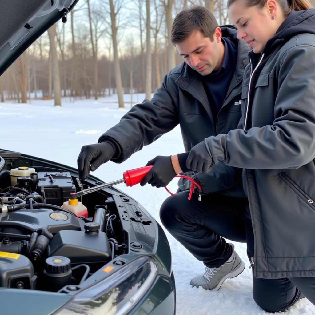 Checking Car Fluids in Winter