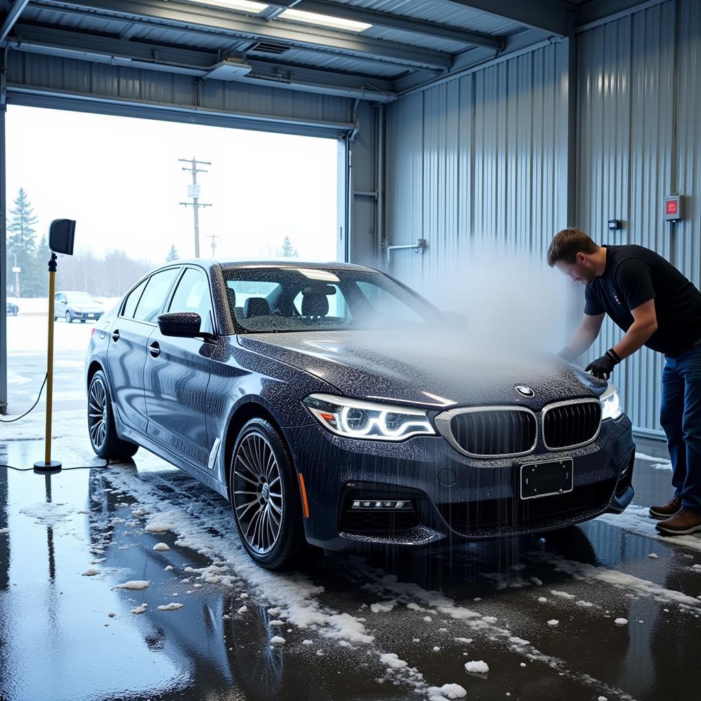 Washing Car in Winter for Protection