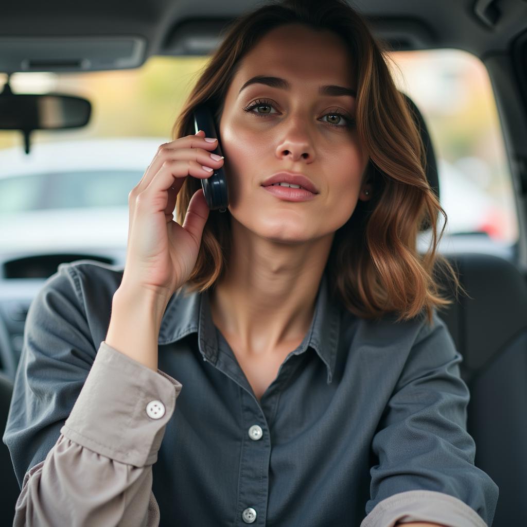 Woman Discussing Car Repair Claim with Insurance Representative