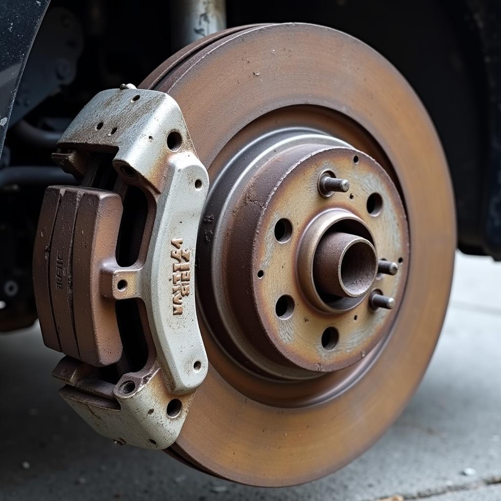 Worn Brake Pads on a Used Car