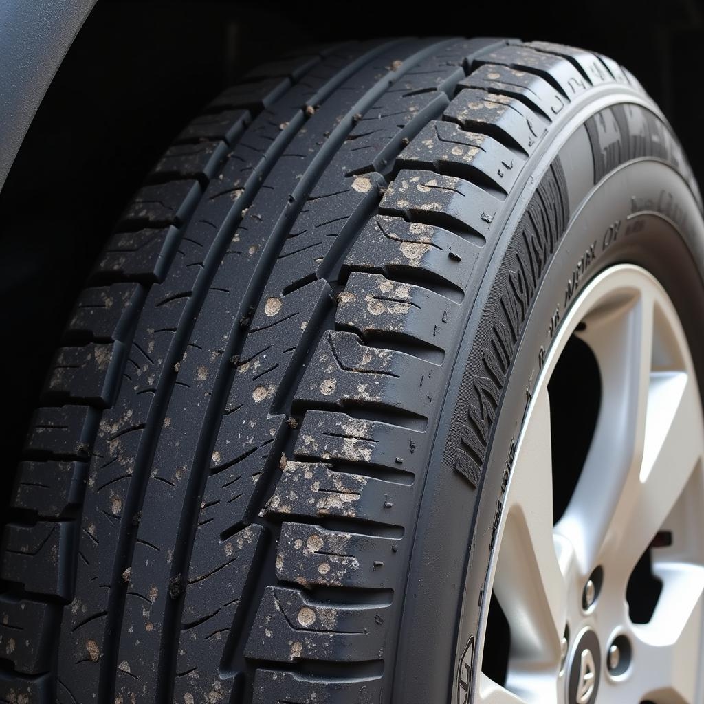 Worn Car Tire Tread