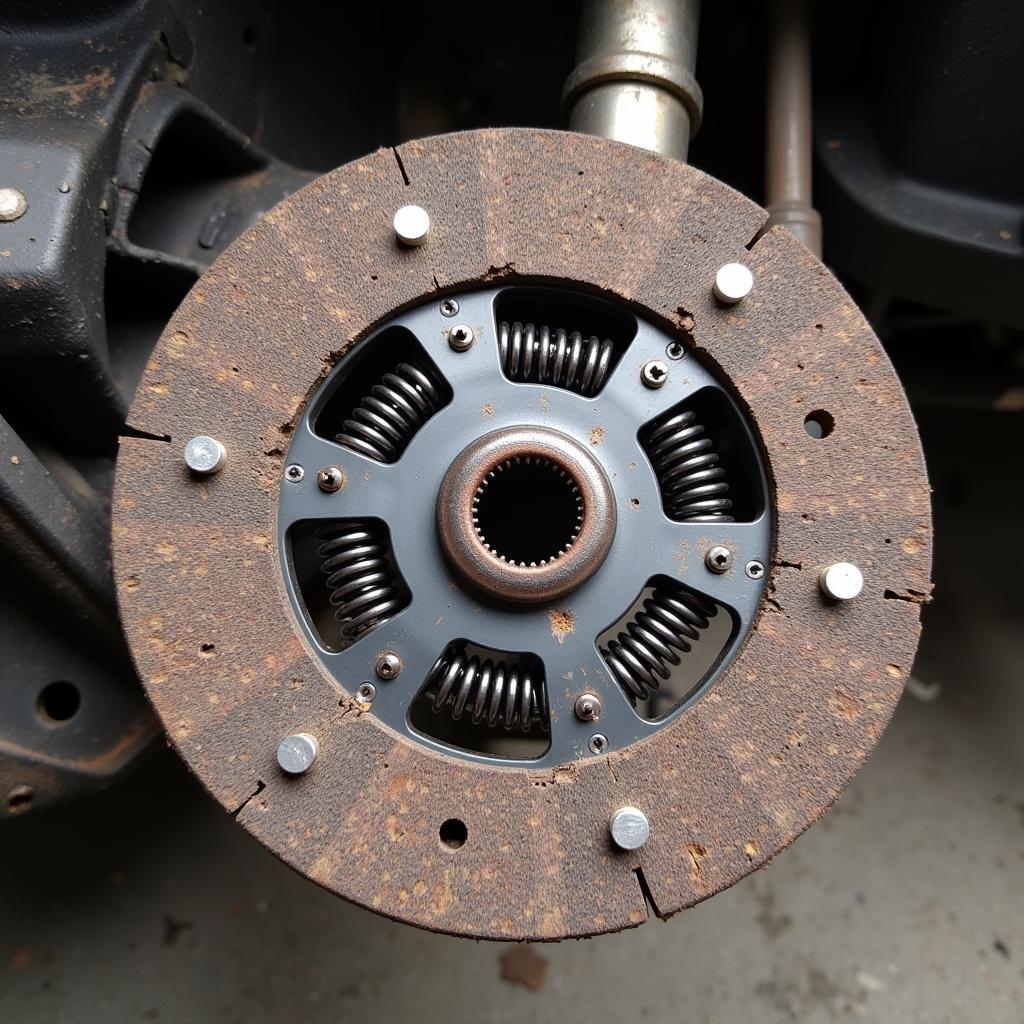 Worn Clutch Disc in a Manual Transmission System