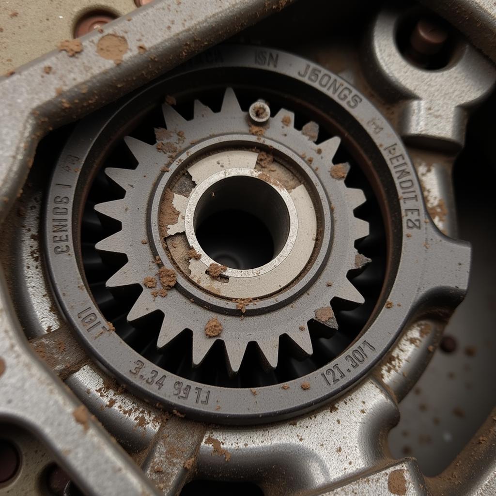 Worn Gearbox Components