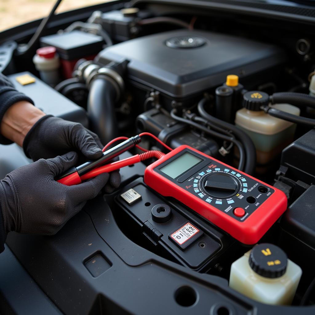 Inspecting a 12v Car Battery