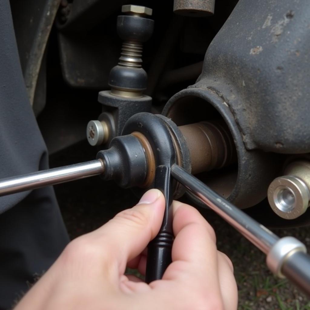 Inspecting Tie Rod Ends on a 2002 Lincoln Town Car