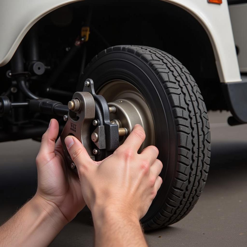 Inspecting Brakes on a 2006 Club Car Precedent