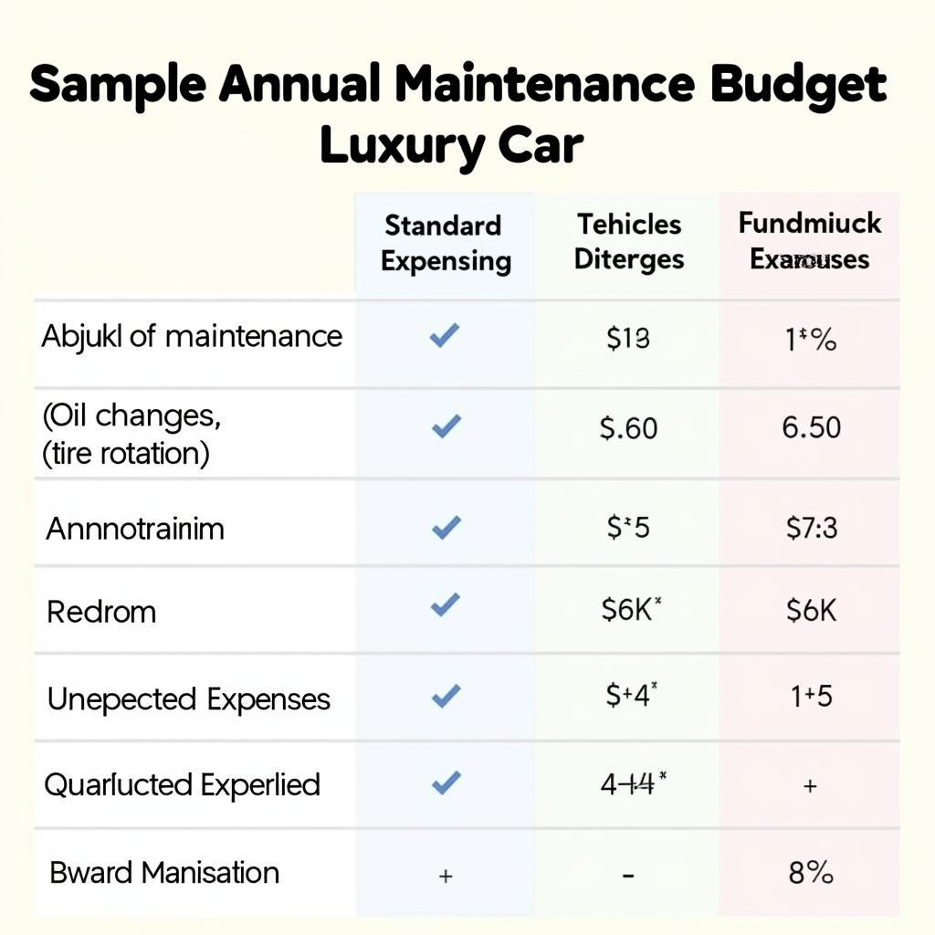 Creating an Annual Luxury Car Maintenance Budget