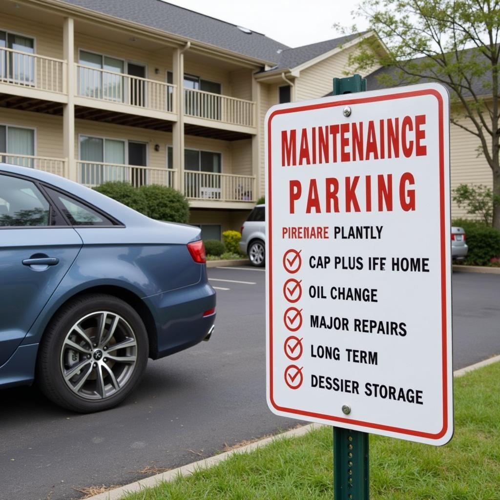 Apartment Parking and Car Maintenance Restrictions