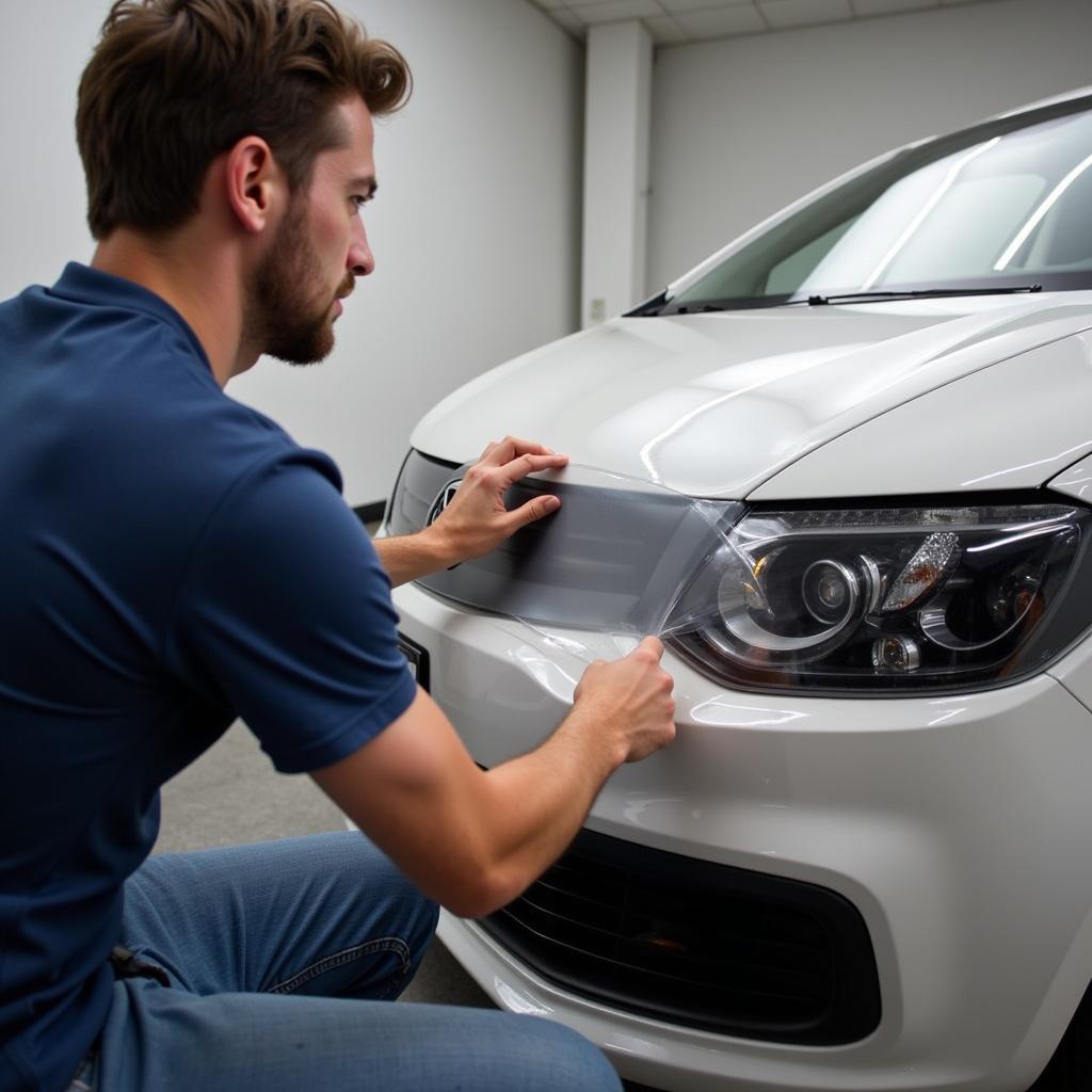 Applying Paint Protection Film to a Car