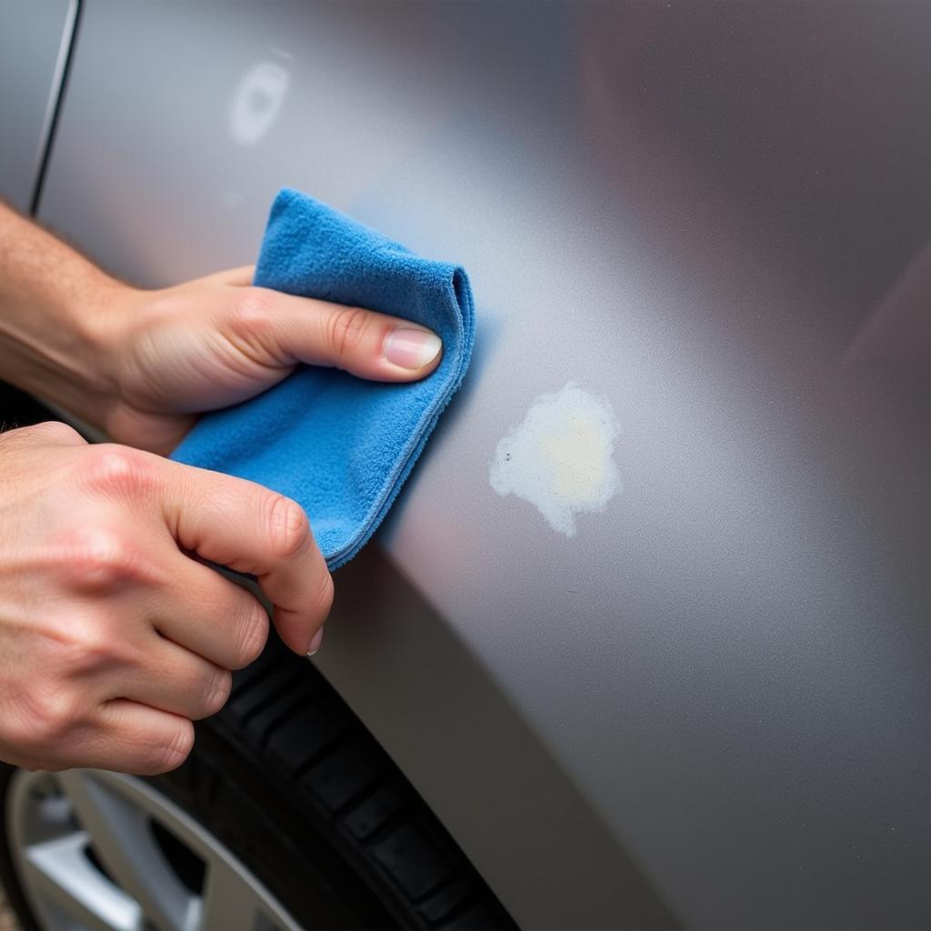 Applying Rubbing Compound to a Car Bumper