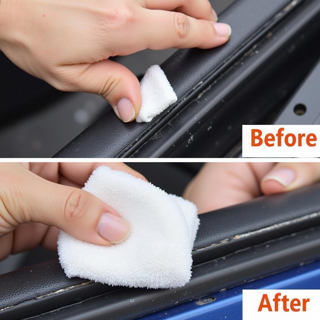 Applying Silicone Lubricant to a Car Door Seal