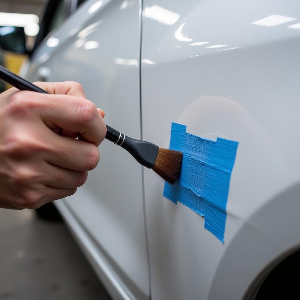 Applying Touch-Up Paint to a Car Scratch