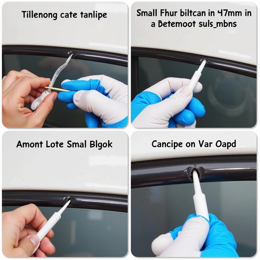 Applying Weather Stripping Sealant to a Car Window