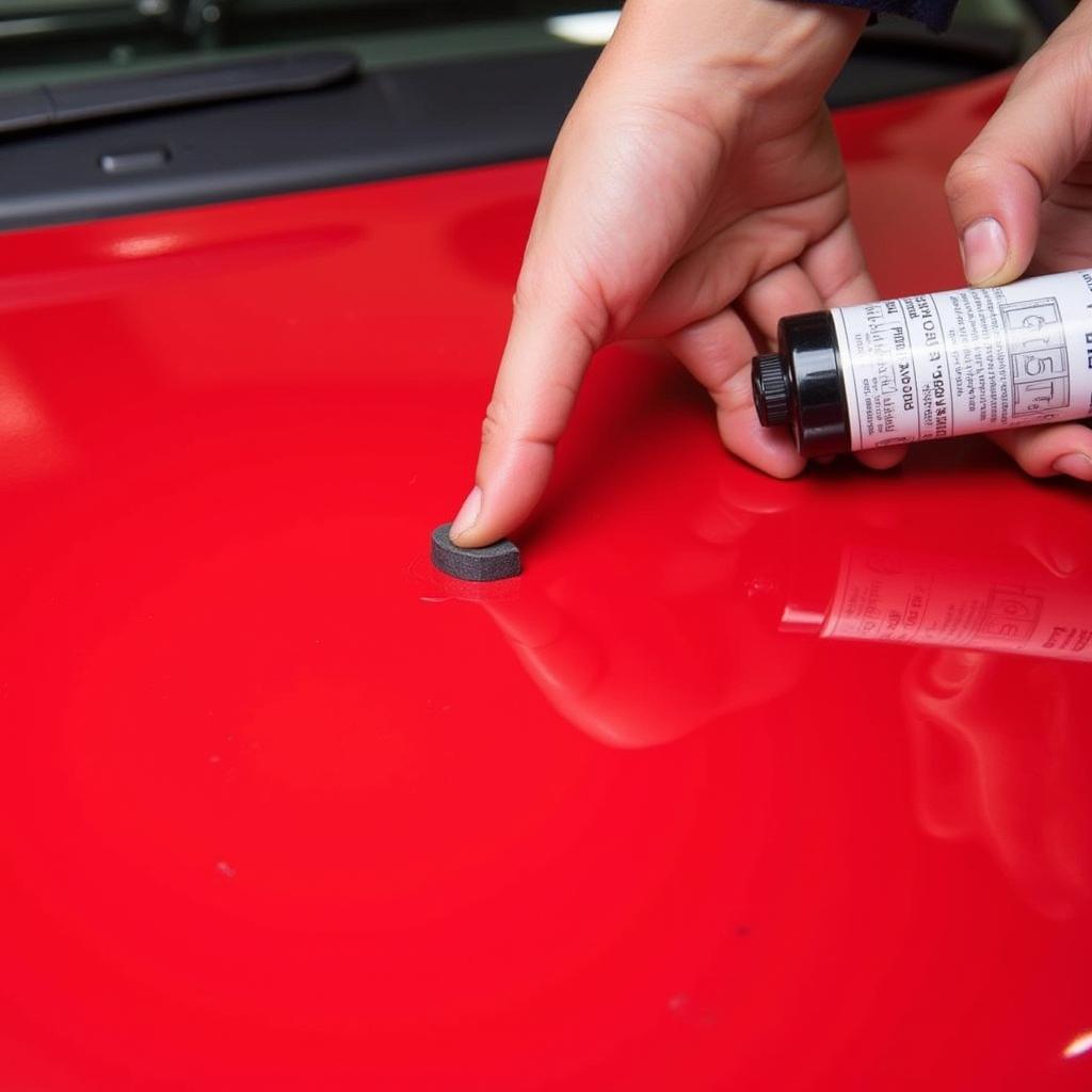 Applying As Seen on TV Car Paint Fixer