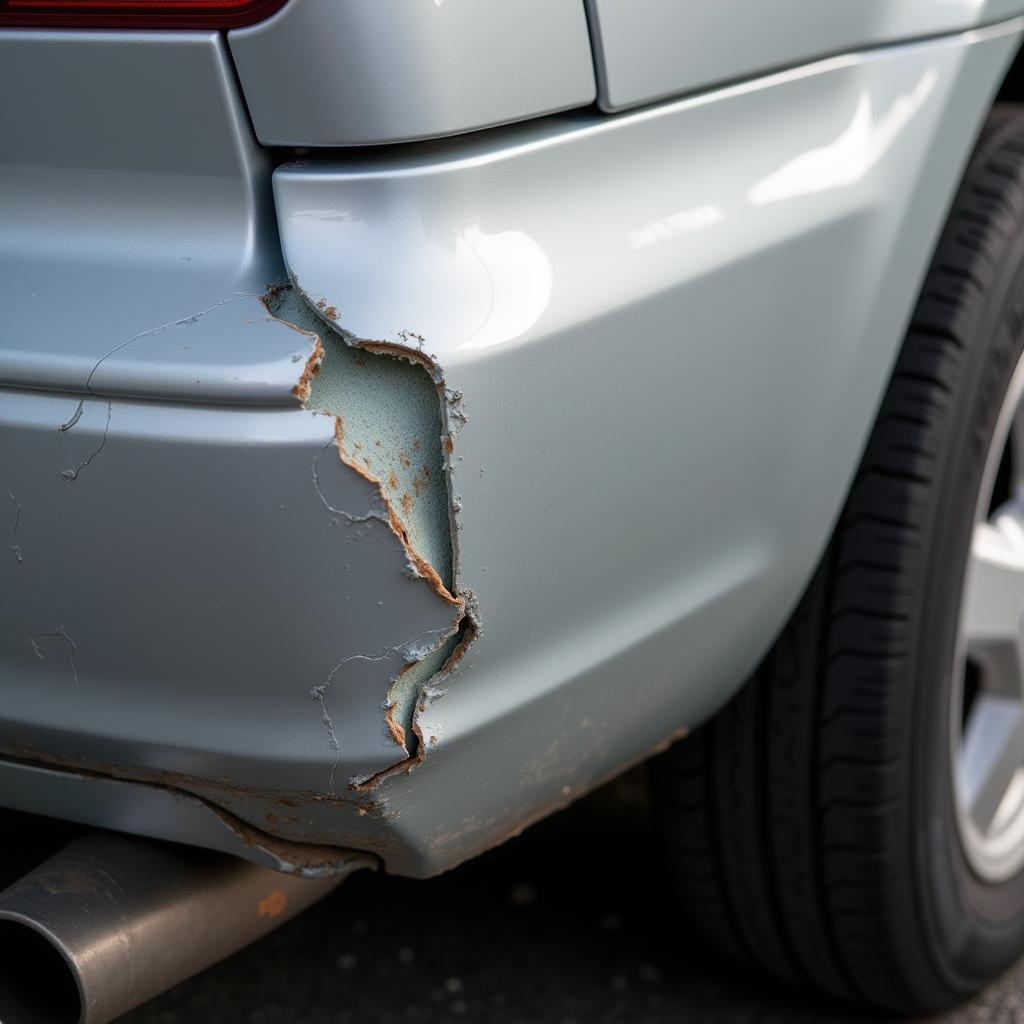 Assessing the Damage to a Car's Plastic Bumper