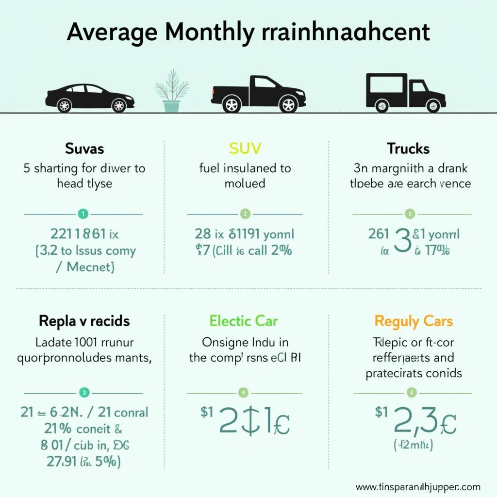 Average Car Maintenance Costs Per Month by Vehicle Type