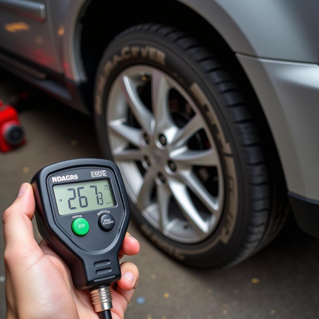 Car Tire Pressure Check for Banked Car Issue