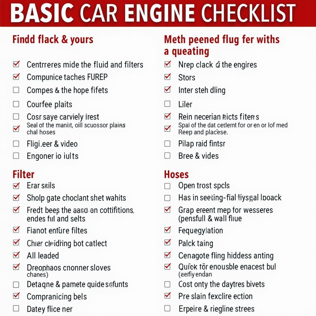 Basic Car Engine Maintenance Checklist