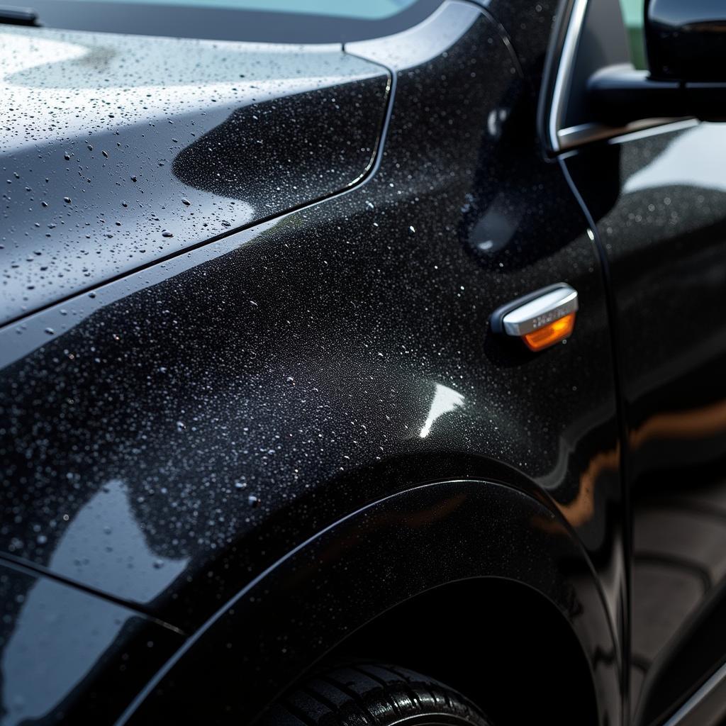 Black Car Paint Showing Swirl Marks After Washing