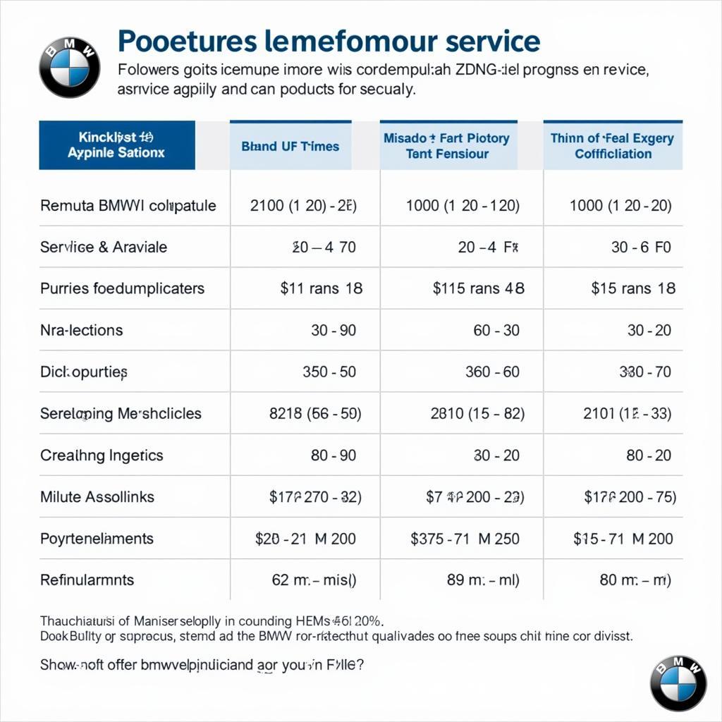 Breakdown of a BMW Maintenance Schedule