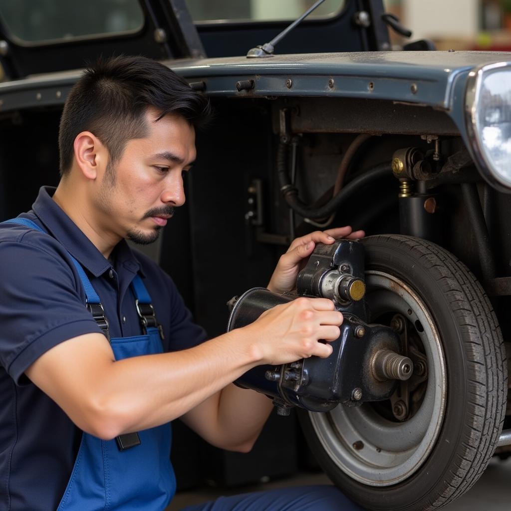 British Car Starter Motor Inspection