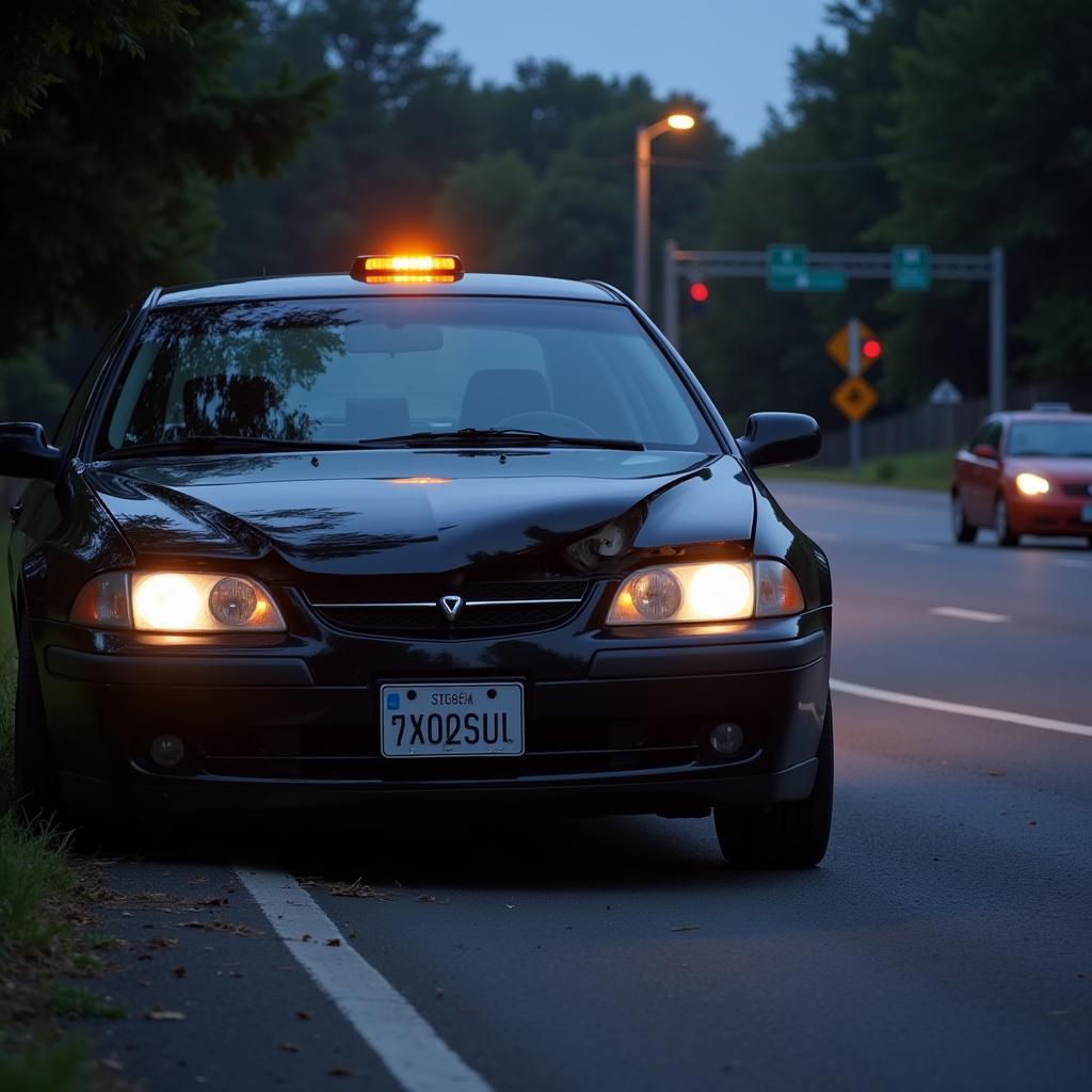 Broken Down Car on Roadside