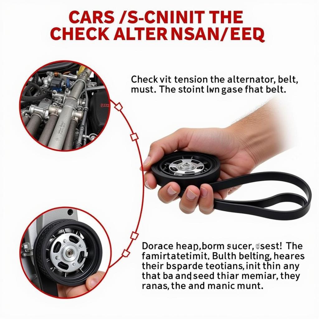 Checking the condition and tension of a car alternator belt