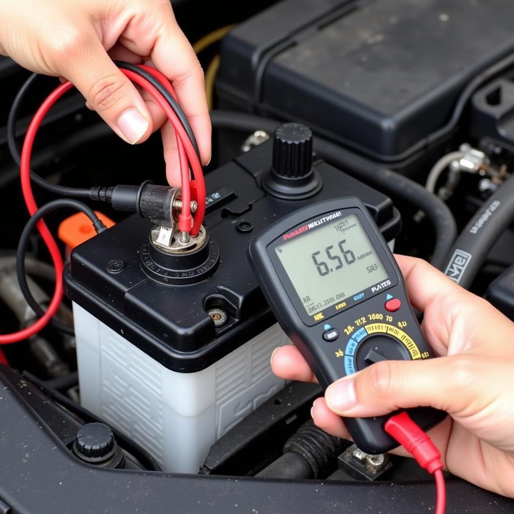 Car Battery Testing During Maintenance