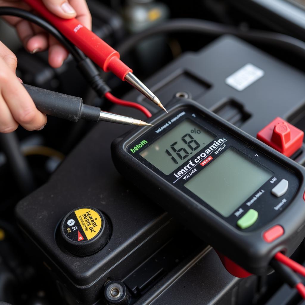 Testing Car Battery Voltage with a Multimeter