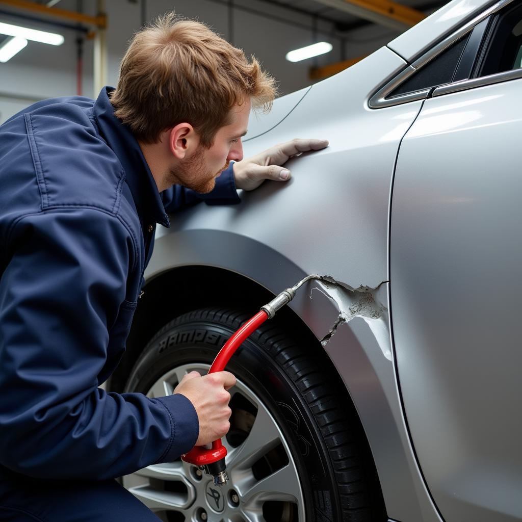 Repairing a Damaged Car Bumper