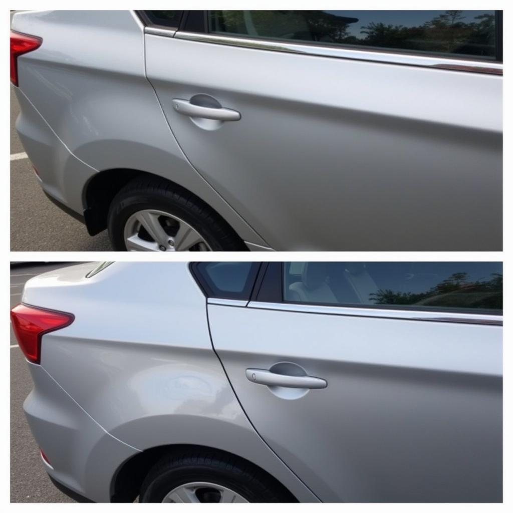 Car Door Dent Repair Before and After