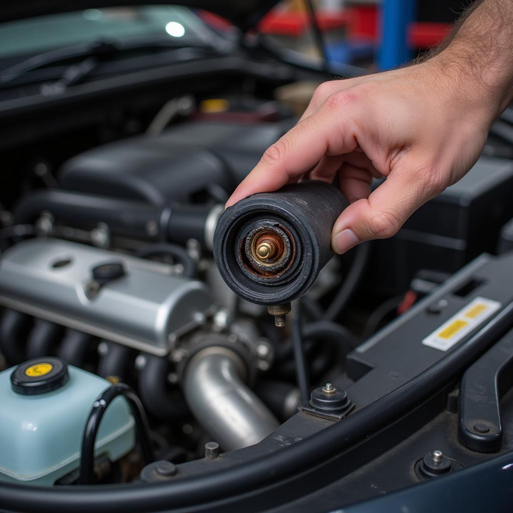 Inspecting a Car Engine Coil