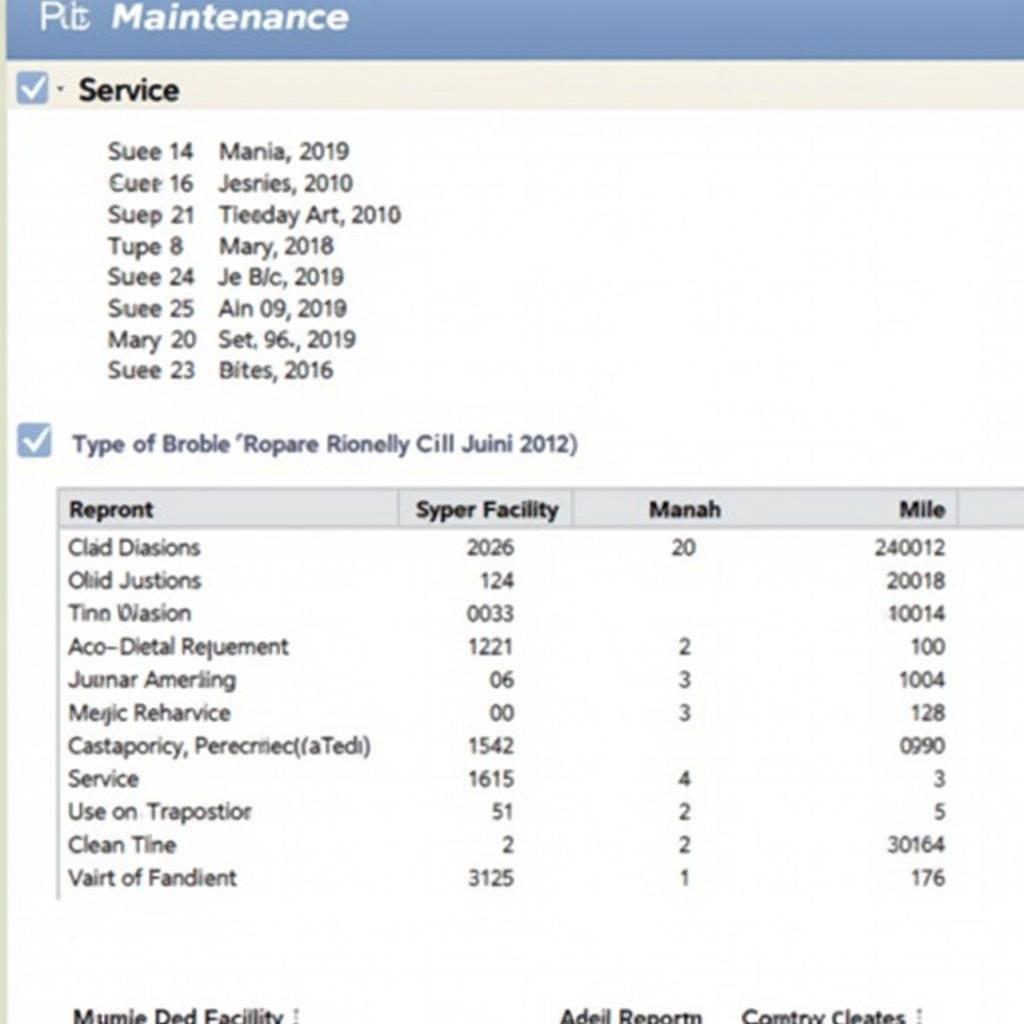 Example of Car Fax Maintenance Records