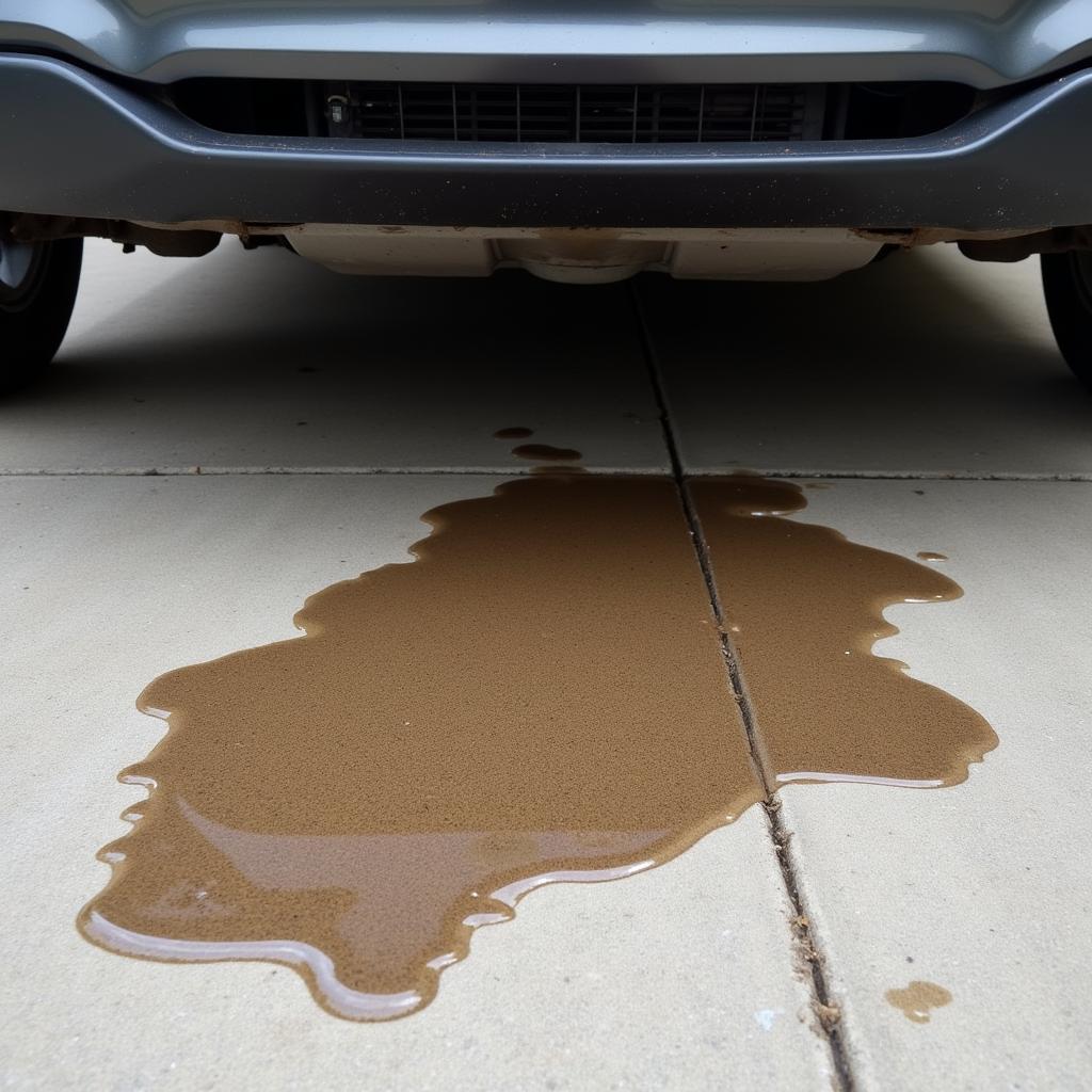 Car Fluid Leak Staining Garage Floor