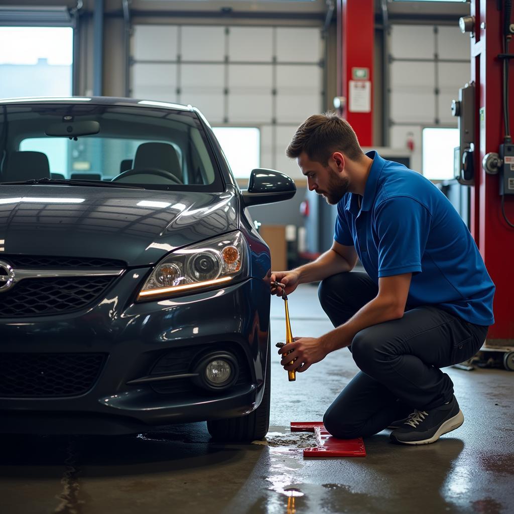 Car Getting an Oil Change