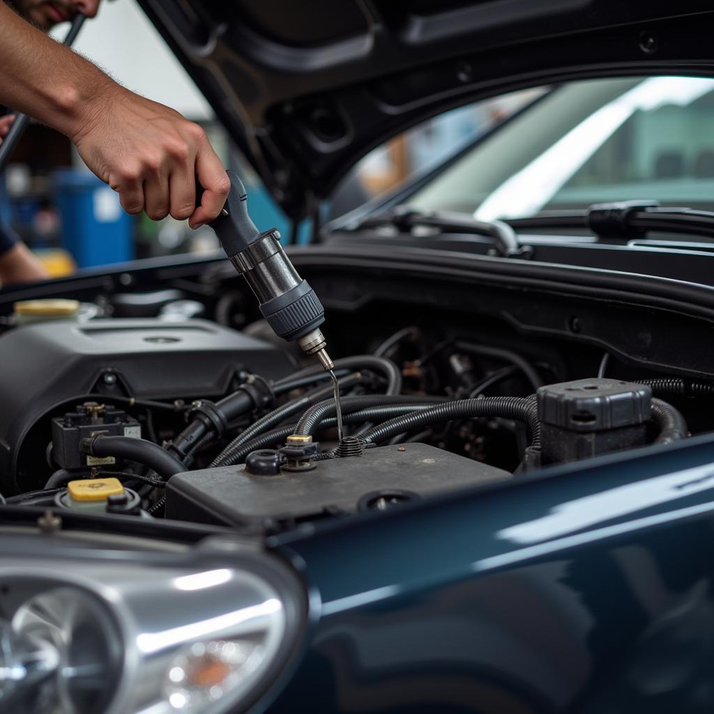 Car Heater Repair in Progress