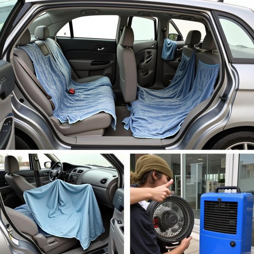 Car Interior Drying Process After Flood