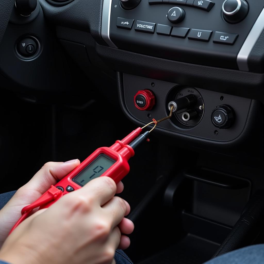 Testing Car Lighter Plug with Multimeter