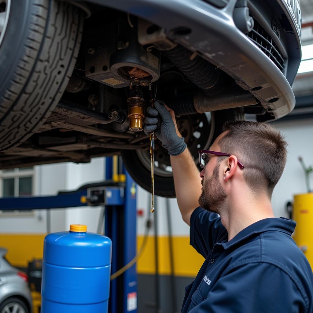 Car maintenance at 5000 miles often includes an oil change.