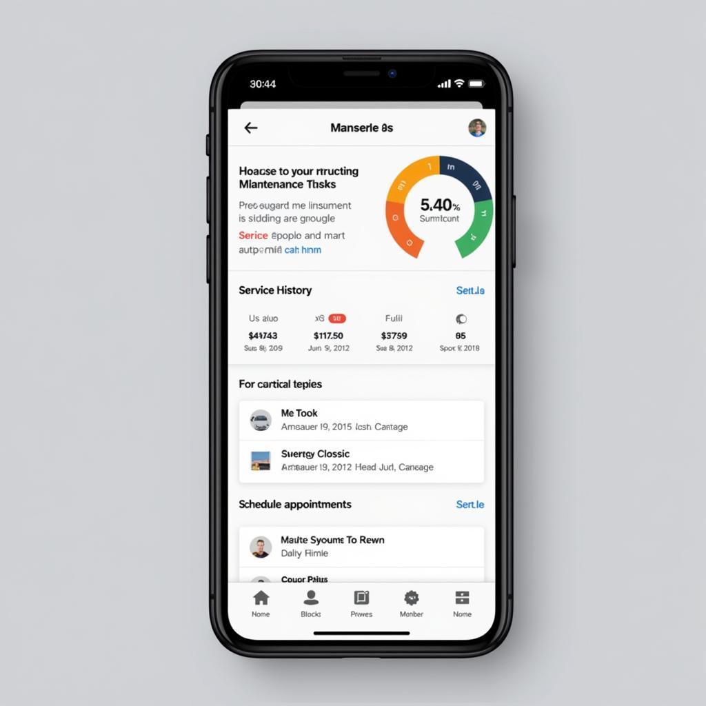 Car Maintenance App Interface