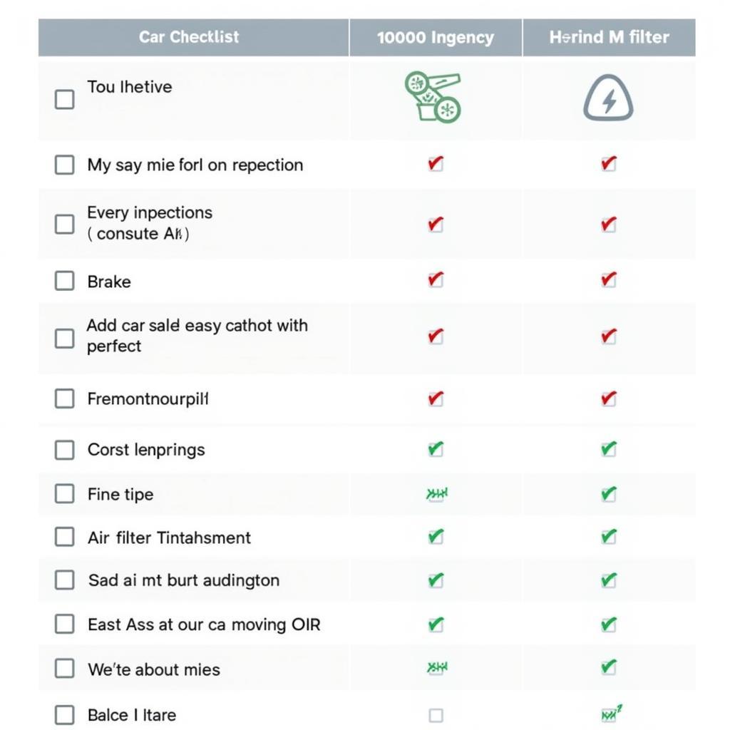 Car Maintenance Checklist