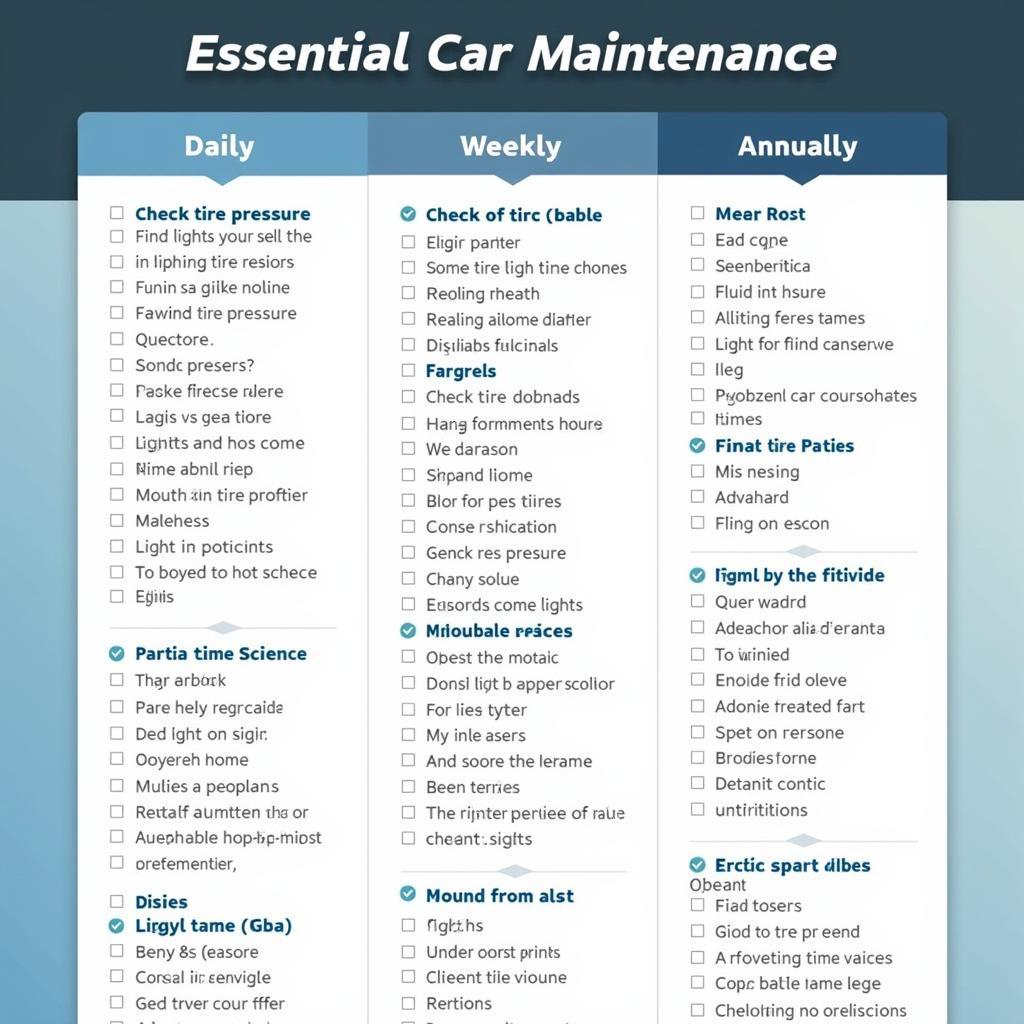 Car Maintenance Checklist