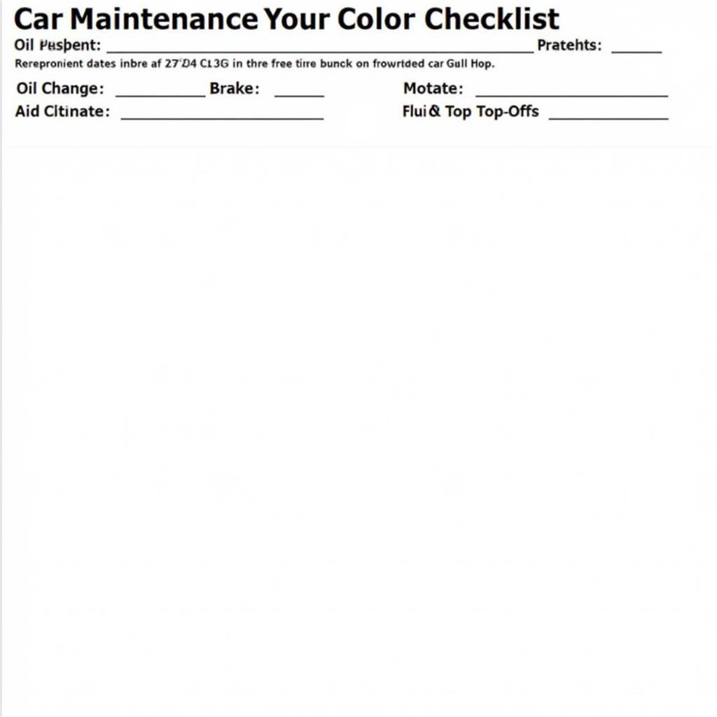 Car Maintenance Checklist in California