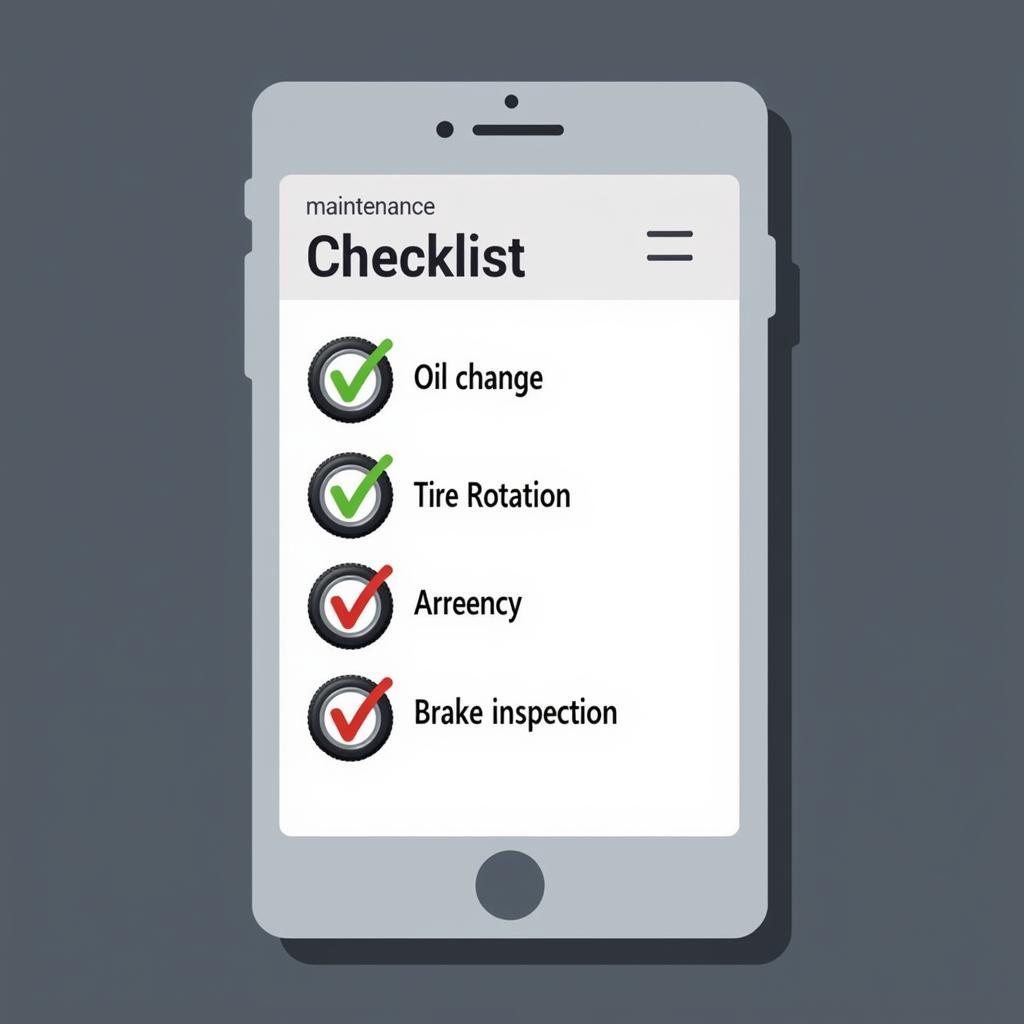 Car Maintenance Checklist on App