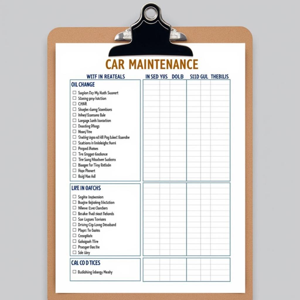 Personalized Car Maintenance Checklist and Schedule