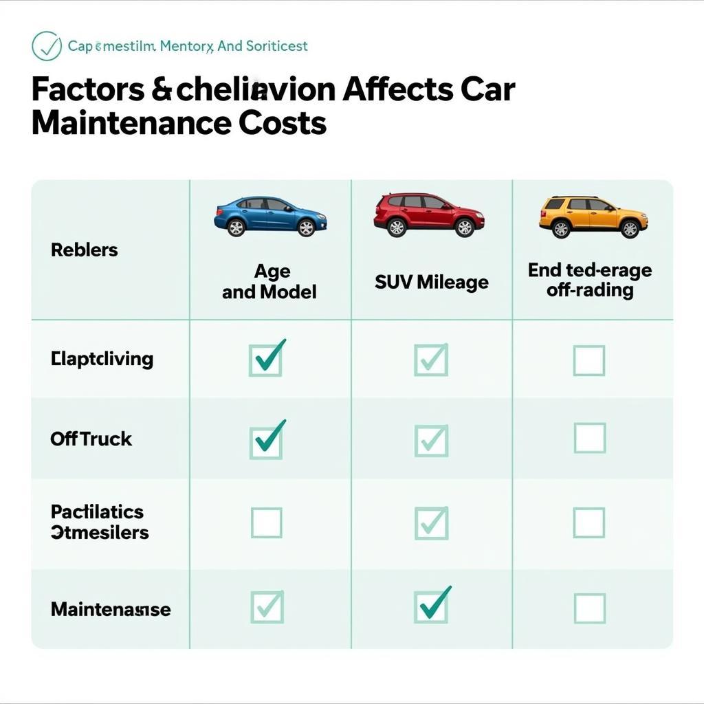 Car Maintenance Cost Comparison Factors